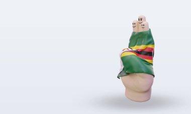 Dostluk günü parmağı Zimbabwe bayrağı sağa bakıyor.