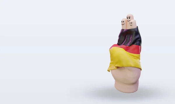 Vänskap Dag Finger Tyskland Flagga Rendering Höger — Stockfoto