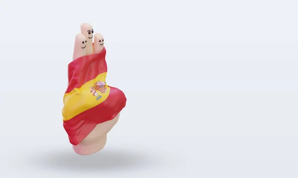 Friendship Day Finger Ισπανία Σημαία Καθιστώντας Αριστερή Άποψη — Φωτογραφία Αρχείου