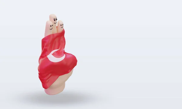 Friendship Day Finger Turkey Flag Rendering Left View — Stockfoto