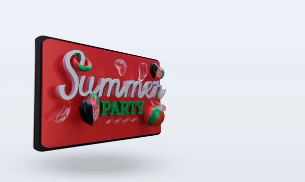 Summer Party Day Love Afghanistan Flag Rendering Left View — стокове фото