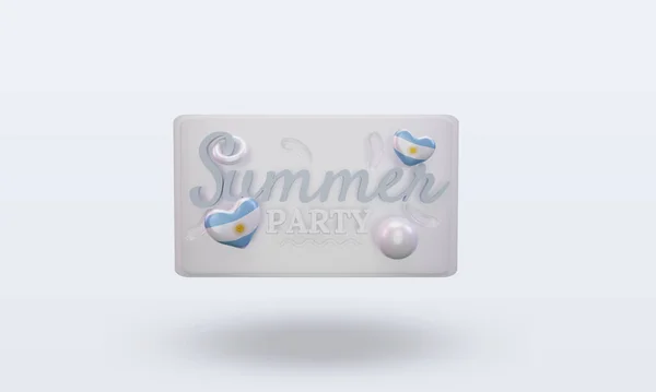 Summer Party Day Love Argentina Flag Rendering Front View — Stock Photo, Image