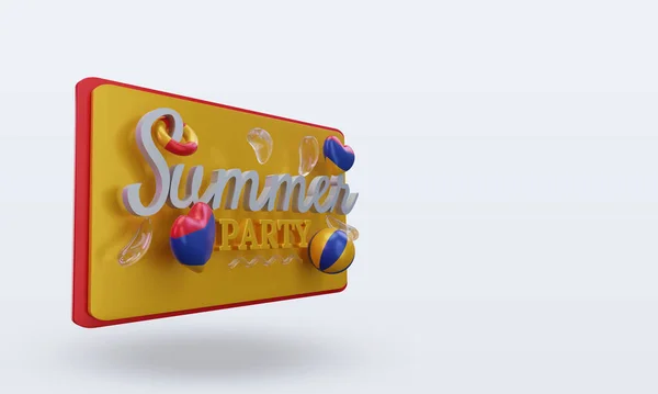 Summer Party Day Love Armenia Flag Rendering Left View — стокове фото