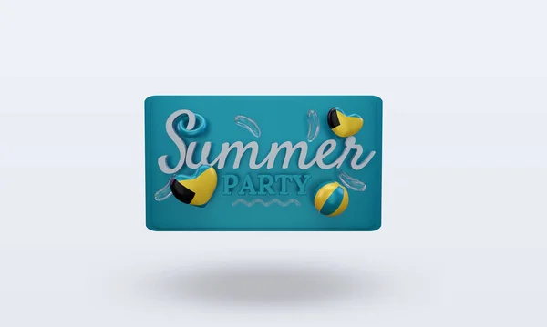 Summer Party Day Love Bahamas Flag Rendering Front View — Stock Photo, Image