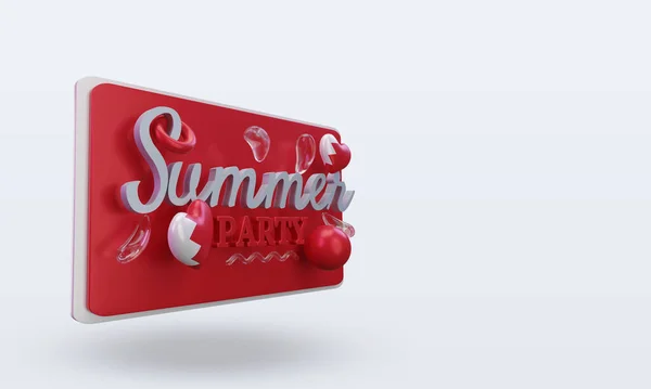 Summer Party Day Love Bahrain Flag Rendering Left View — Stockfoto