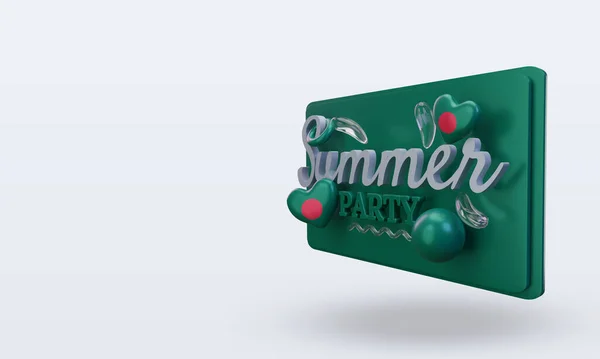 Summer Party Day Love Bangladesh Flag Rendering Right View — Stok fotoğraf