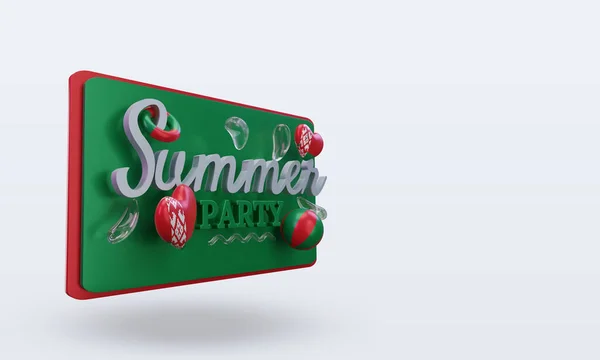 Summer Party Day Love Belarus Flag Rendering Left View — стокове фото