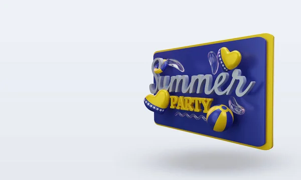 Summer Party Day Love Bosnia Herzegovina Flag Rendering Right View — Stock Photo, Image