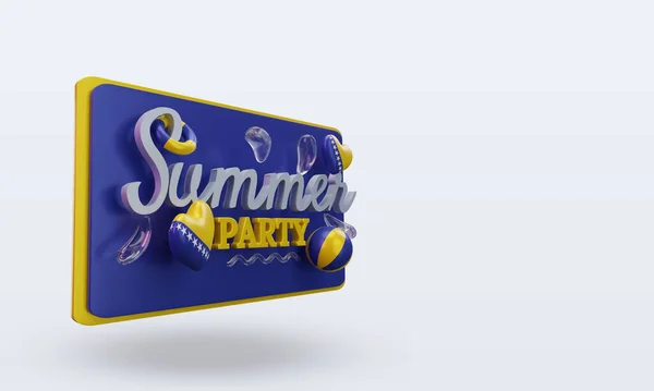 Summer Party Day Love Bosnia Herzegovina Flag Rendering Left View — 스톡 사진