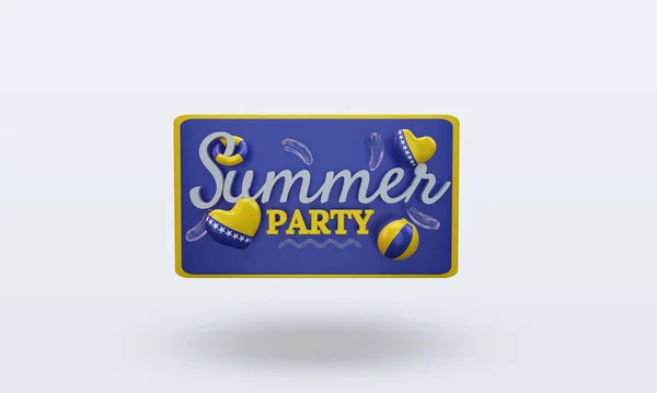 Summer Party Day Love Bosnia Herzegovina Flag Rendering Front View — Stock Photo, Image