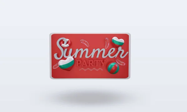 Summer Party Day Love Bulgaria Flag Rendering Front View — Stock Photo, Image