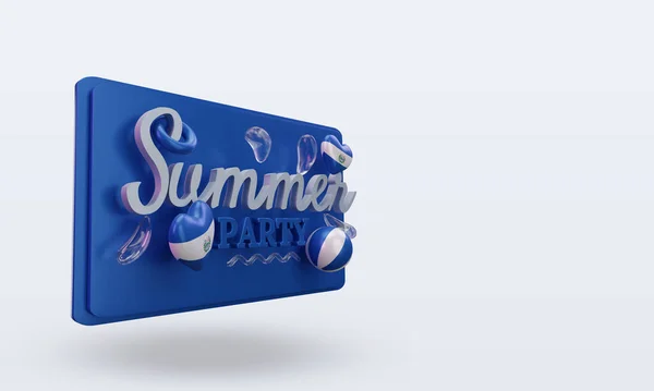 Summer Party Αγάπη Ημέρα Σαλβαδόρ Σημαία Καθιστώντας Αριστερή Άποψη — Φωτογραφία Αρχείου