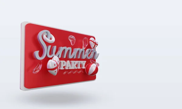 Summer Party Day Love Georgia Flag Rendering Left View — Stockfoto