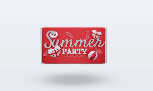 Summer Party Day Love Georgia Flag Rendering Front View — Stock Photo, Image