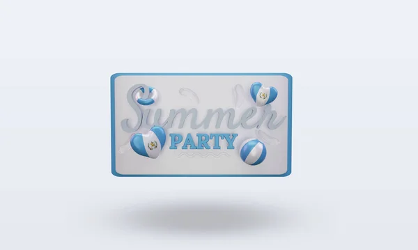 Summer Party Day Love Guatemala Flag Rendering Front View — Stock Photo, Image