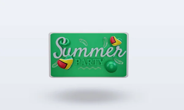 Summer Party Day Love Guyana Flag Rendering Front View — Stock Photo, Image