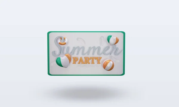 Summer Party Day Love Ireland Flag Rendering Front View — Stock fotografie