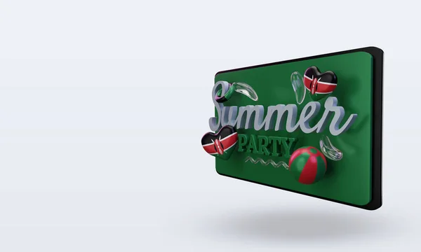 Summer Party Day Love Kenya Flag Rendering Right View — 스톡 사진