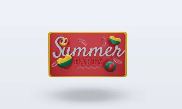 Summer Party Day Love Lithuania Flag Rendering Front View — Foto Stock