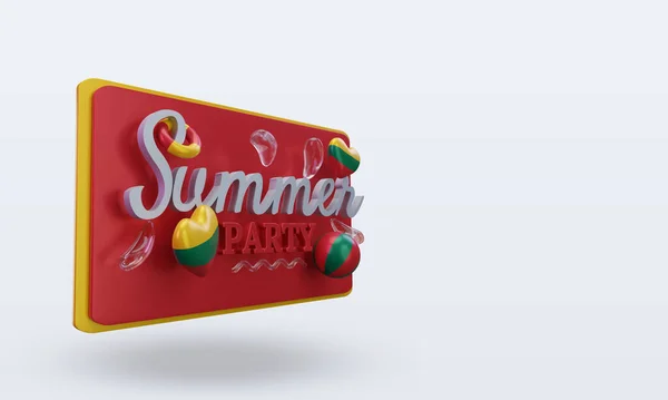 Summer Party Day Love Lithuania Flag Rendering Left View — Stock fotografie