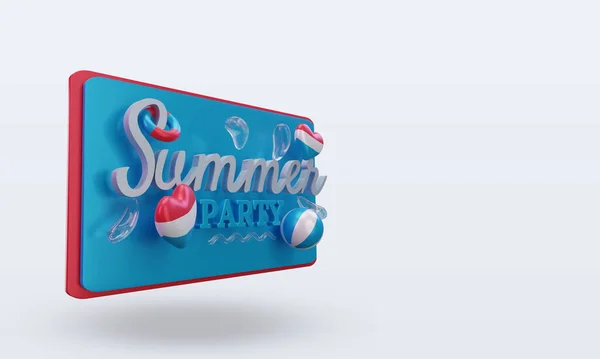 Summer Party Day Love Luxembourg Flag Rendering Left View — Stock Photo, Image