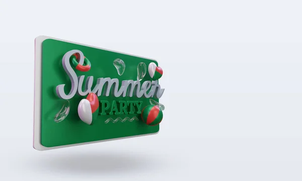 Summer Party Day Madagascar Flag Rendering Left View — 스톡 사진