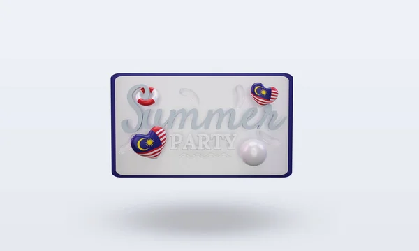 Summer Party Day Love Malaysia Flag Προβολή — Φωτογραφία Αρχείου