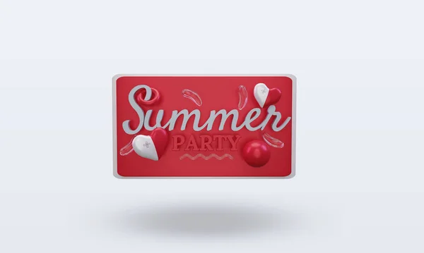 Summer Party Day Love Malta Flag Rendering Front View — Stockfoto