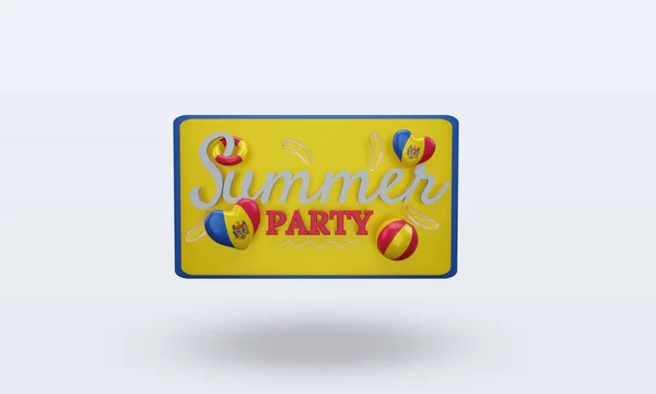 Summer Party Day Love Moldova Flag Rendering Front View — Fotografia de Stock