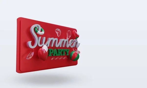 Summer Party Day Love Oman Flag Rendering Left View — Stock Fotó