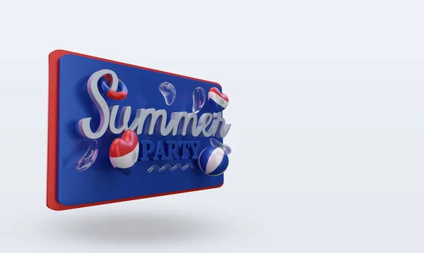 Summer Party Day Love Paraguay Flag Render Left View — стокове фото