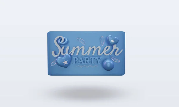 Summer Party Day Love Somalia Flag Rendering Front View — Stock Photo, Image
