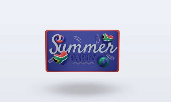 Summer Party Day Love South Africa Flag Rendering Front View — Stock fotografie