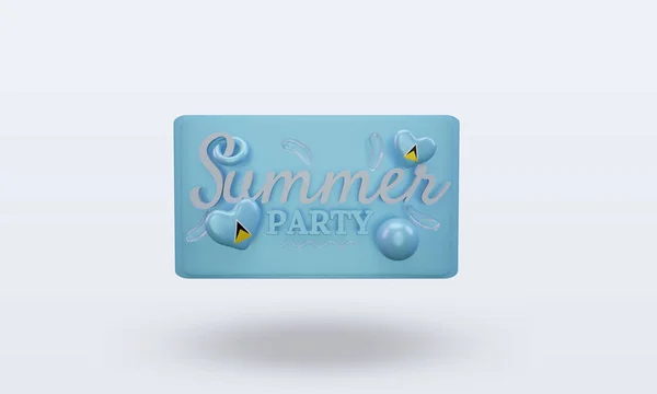 Summer Party Day Love Lucia Flag Rendering Front View — 스톡 사진