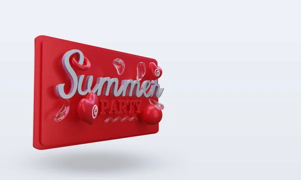 Summer Party Day Love Tunisia Flag Rendering Left View — стоковое фото