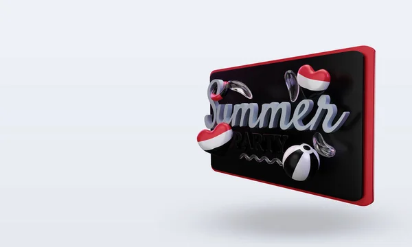 Summer Party Day Love Yemen Flag Rendering Right View — стокове фото