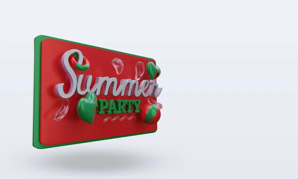 Summer Party Day Love Zambia Flag Rendering Left View — Fotografia de Stock