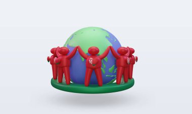 3d Dünya Nüfusu Gündüz Halkı Belarus bayrağı cephe görüntüsü veriyor