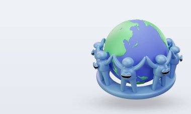 3d Dünya nüfus günü Botswana halkı doğru görünüm çiziyor