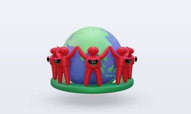 3d. Dünya Nüfus Günü Libya bayrağı cephe görüşü veriyor