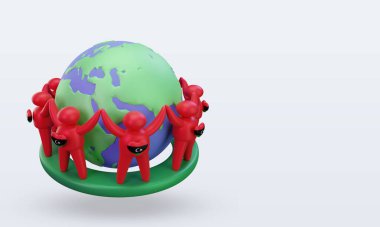 3d Dünya Nüfus Günü Libya bayrağı sola bakıyor