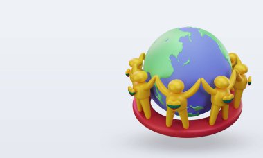 3d Dünya nüfus günü Litvanya bayrakları doğru görünüm veriyor