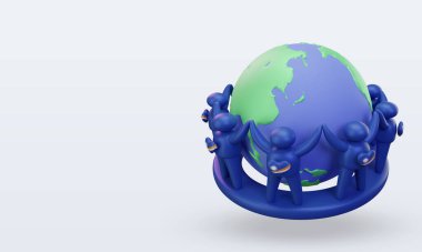 3d Dünya nüfus günü Marshall Adaları bayrakları doğru görünüm veriyor