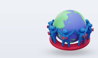 3d Dünya Nüfusu Gündüz Moğolistan bayrakları doğru görünüm oluşturuyor