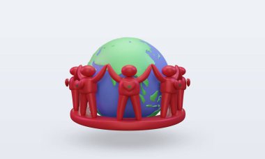 3d Dünya Nüfusu Gündüz İnsanları Fas bayrağını ön plana çıkarıyor