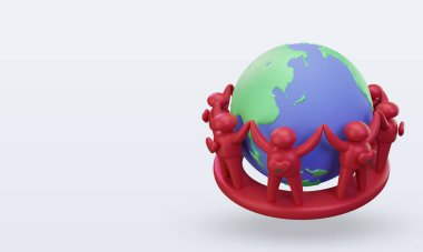 3d Dünya Nüfus Günü İnsanlar Fas bayrağını doğru gösteriyor