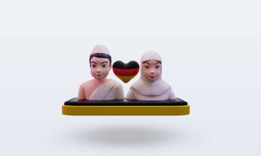 3d hac Almanya bayrağını ön görünüm olarak seviyor