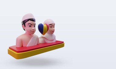 3d hacı Romanya bayrağını sol görüşünde seviyor