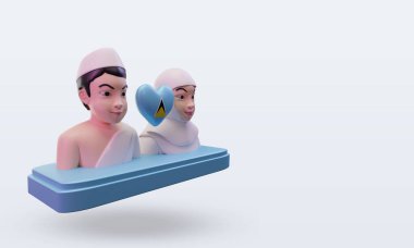 3d hac St Lucia bayrağını seviyor, sol görüşü yansıtıyor.