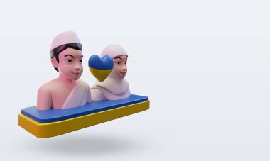 3d hacı Ukrayna bayrağının sol görüşünü seviyor